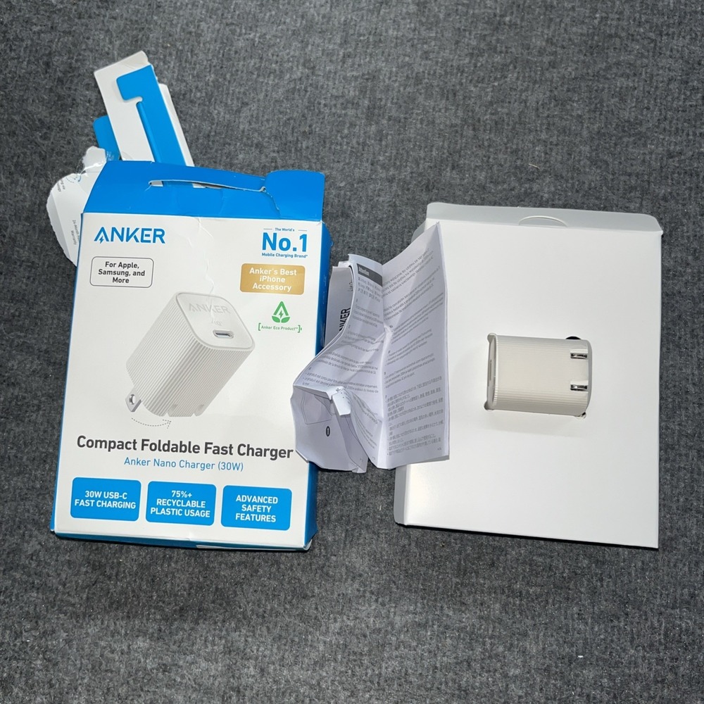 Anker Nano 30W USB-C Fast Charging Compact Wall Charger- White OPEN BOX